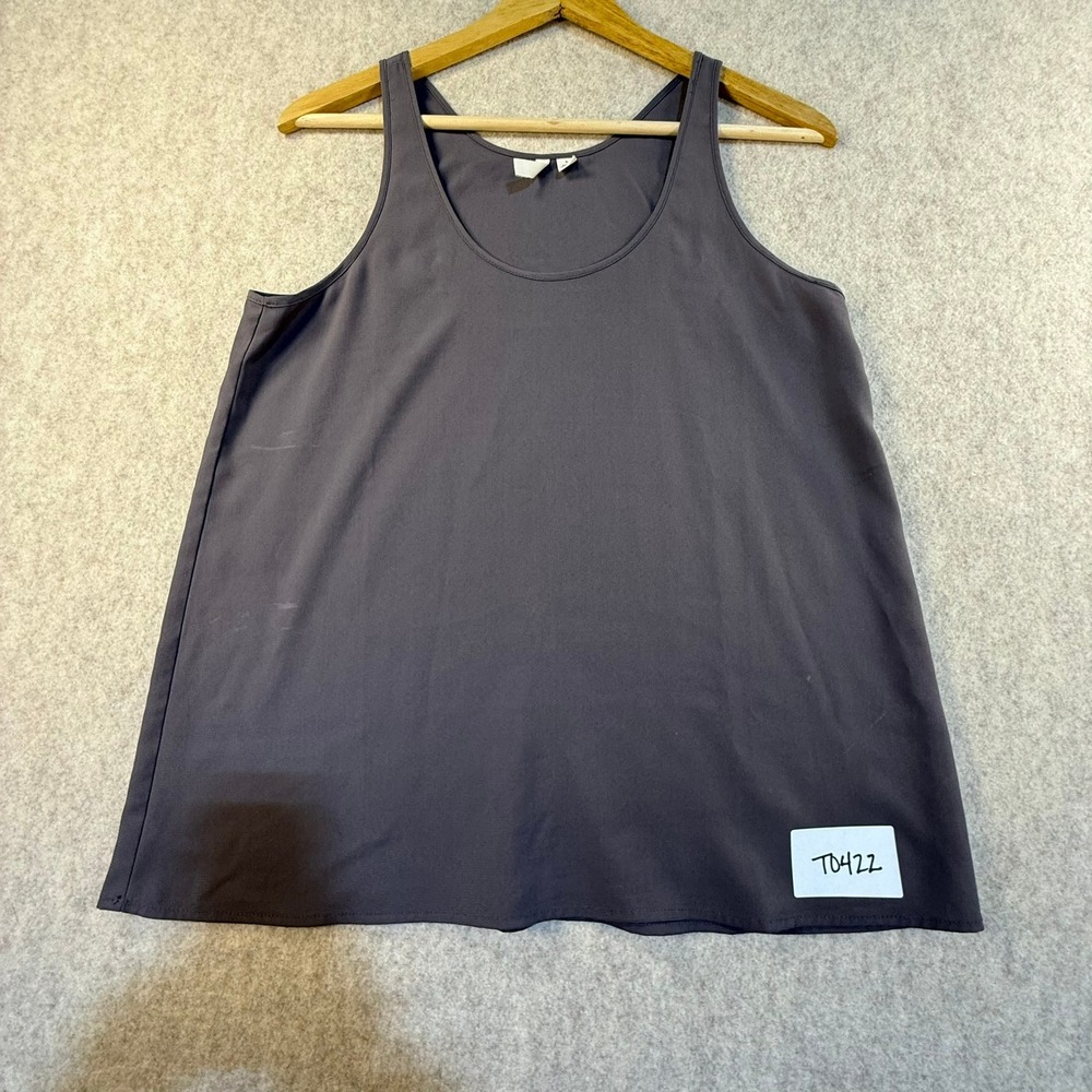 Frenchi‎ Womens Small Charcoal Gray Sleeveless Scoop Neck Flowy Tank Top T0422